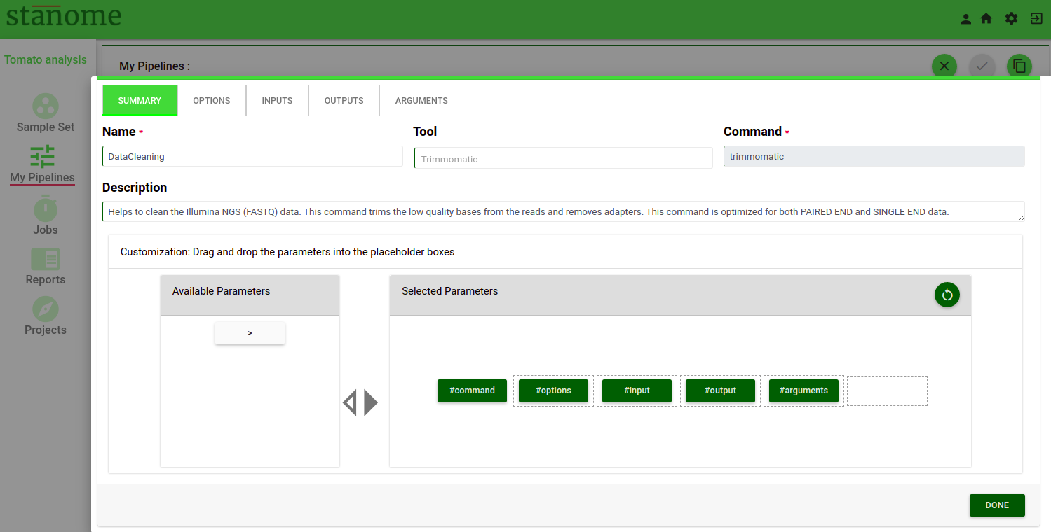 Fig. 1. The Command Builder dialog box