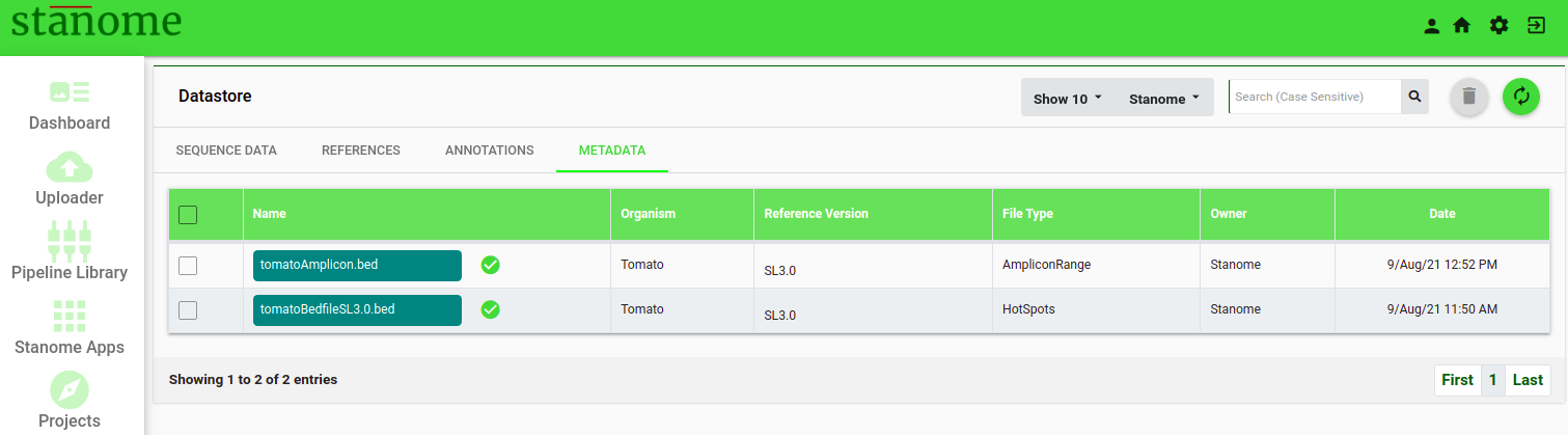 Fig. 1. The Metadata window.